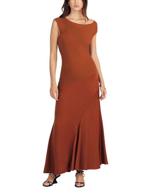 10 Crosby Derek Lam Red Madeline Mixed Media Dress