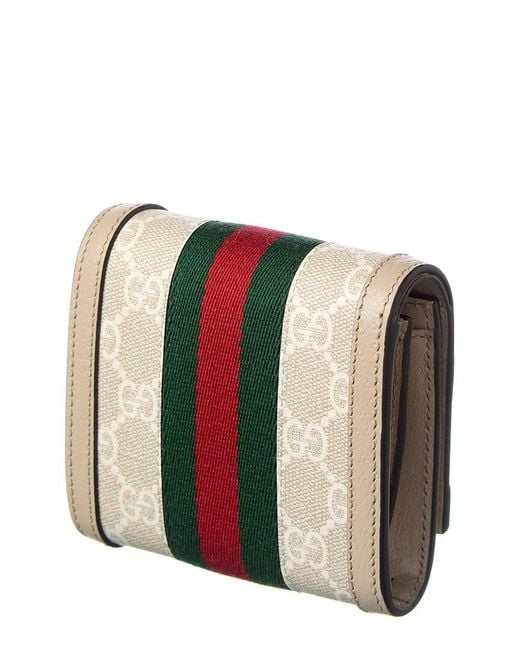 Gucci Natural Ophidia Gg Supreme Canvas & Leather Coin Purse