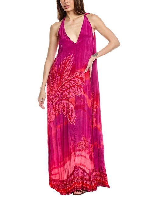 Hemant & Nandita Pink Halter Maxi Dress
