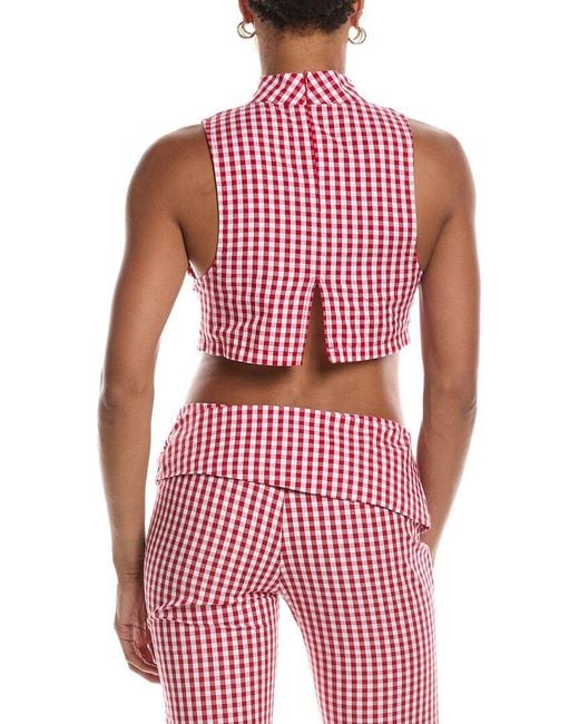 Estellina Red Check Top
