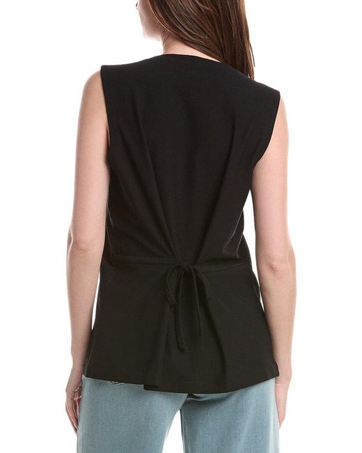 Eileen Fisher Black Round Neck Vest
