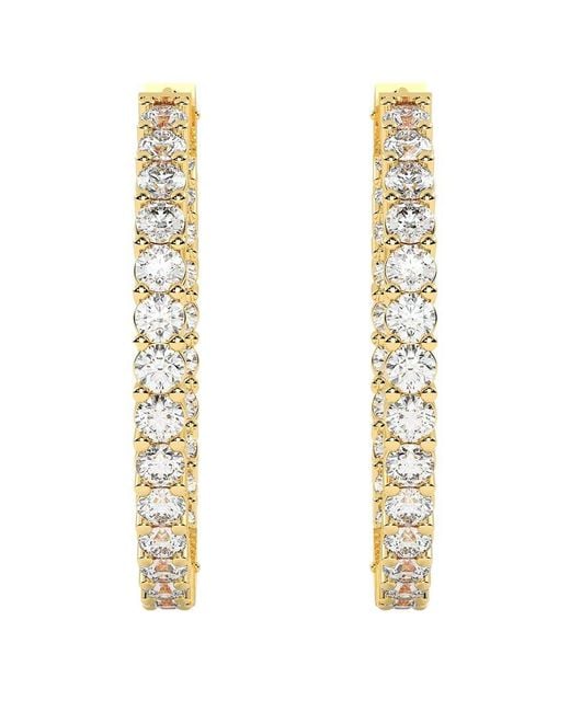 Diamond Select Cuts Metallic 14K 10.00 Ct. Tw. Diamond Earrings
