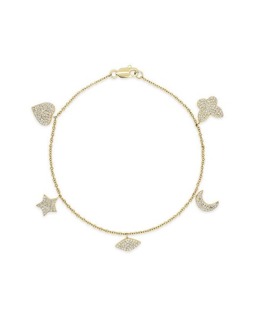 Sabrina Designs White 14k 0.58 Ct. Tw. Diamond Charm Bracelet