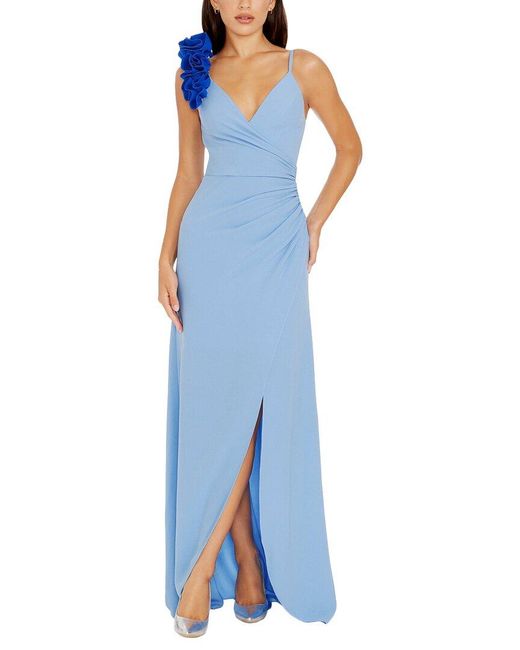Dress the Population Blue Camelia Maxi Dress