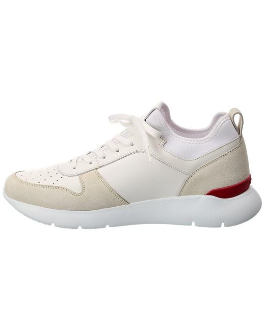 Isaia White Leather & Suede Sneaker for men