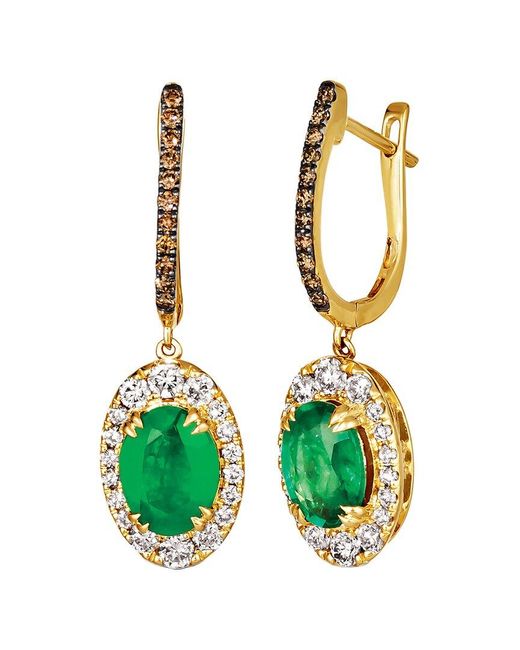 Le Vian Green Euphoria Chocolate 14K 2.17 Ct. Tw. Diamond & Emerald Earrings