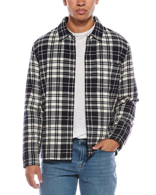 Vince Blue Plaid Shirt Jacket for men