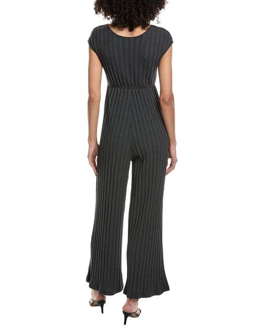 Project Social T Black Lowa Tie Front Rib Jumpsuit
