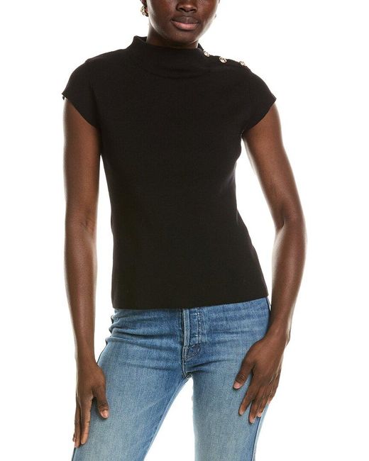 Tahari Black The Katy Sweater Top