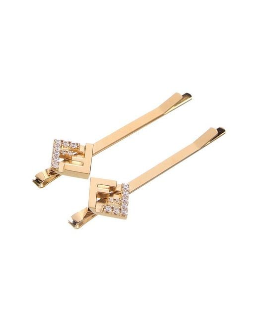 Fendi Metallic Hair Clips