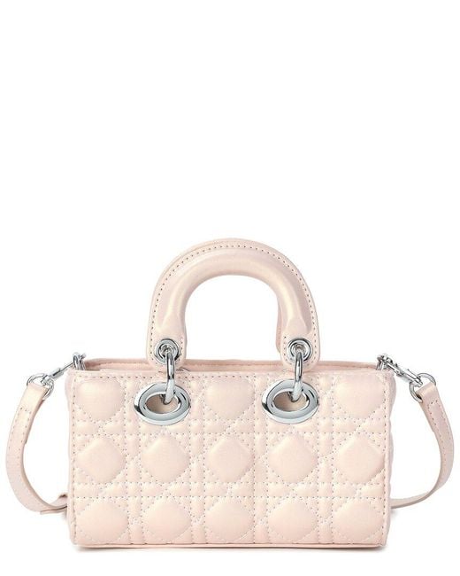 Tiffany & Fred Paris Pink Elegant Structured Quilted Leather Shoulder Bag