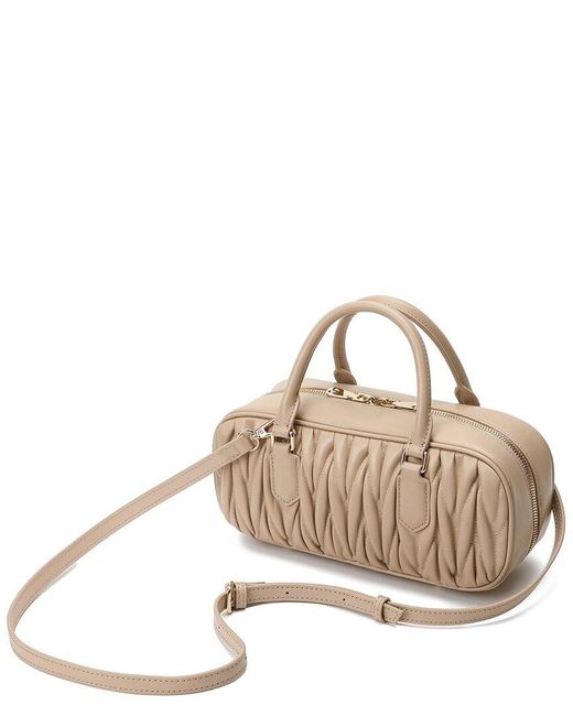 Tiffany & Fred Paris Metallic Quilted Leather Satchel