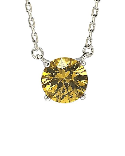 Suzy Levian White Silver 0.02 Ct. Tw. Diamond & Sapphire Necklace