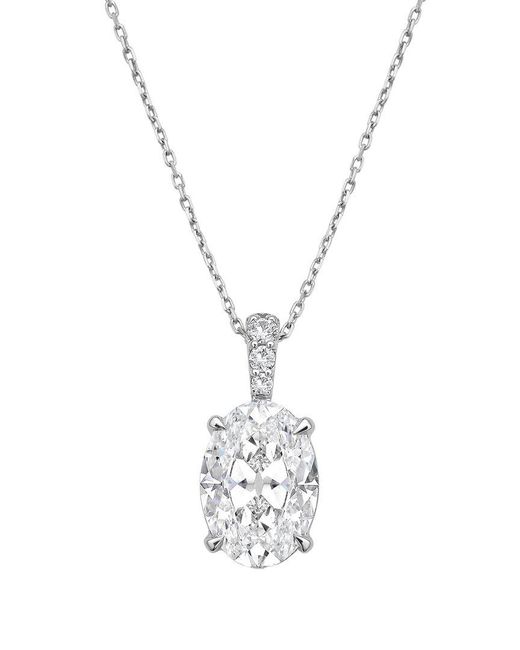 Diana M Metallic Diana M. 14K 6.00 Ct. Tw. Lab-Grown Diamond Pendant Necklace