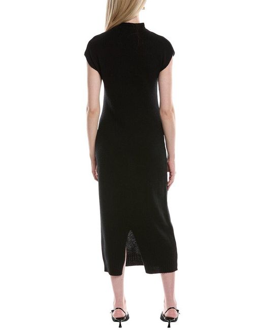 Philosophy Black Funnel Neck Cashmere Midi Sweaterdress
