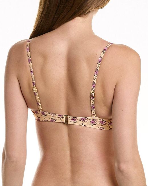 Tory Burch Natural Printed Underwire Bikini Top