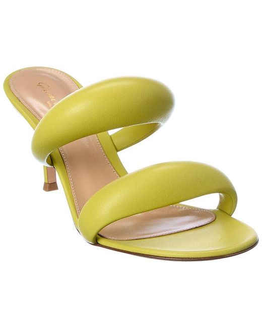 Gianvito Rossi Yellow Bijoux 70 Leather Sandal