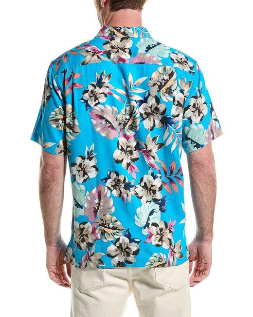 Tommy Bahama Blue Jetties Beach Blooms Silk-blend Shirt for men