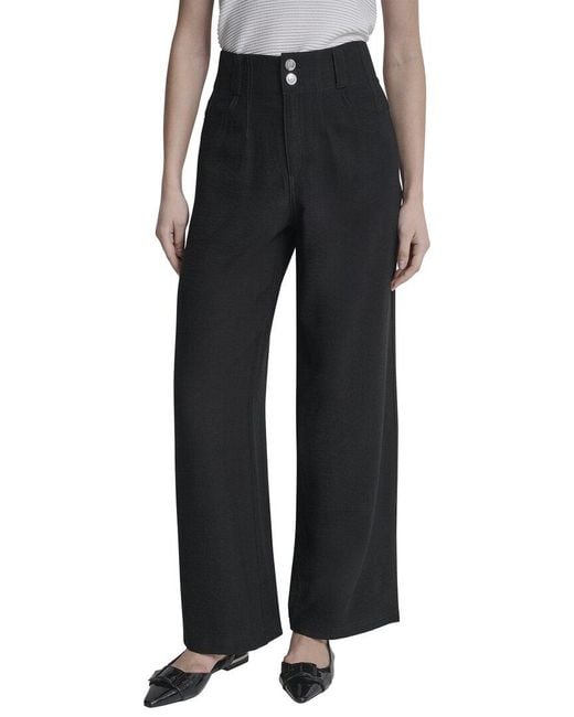 DKNY Black Crinkle Dressing Trouser