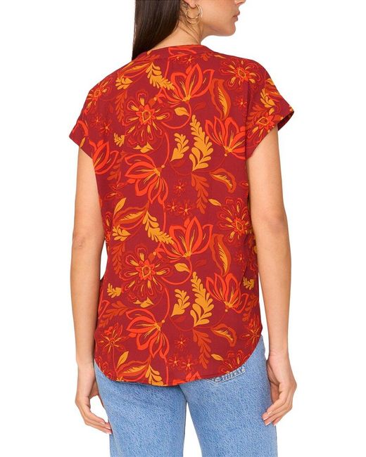 Vince Camuto Red V-Neck Blouse