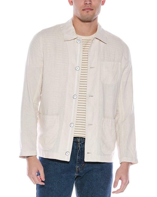Rag & Bone White Evan Linen Chore Jacket for men