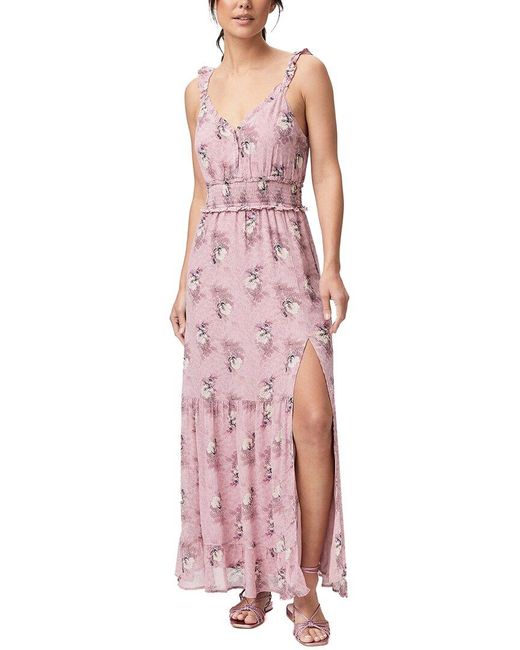 PAIGE Pink Pacifica Silk Maxi Dress