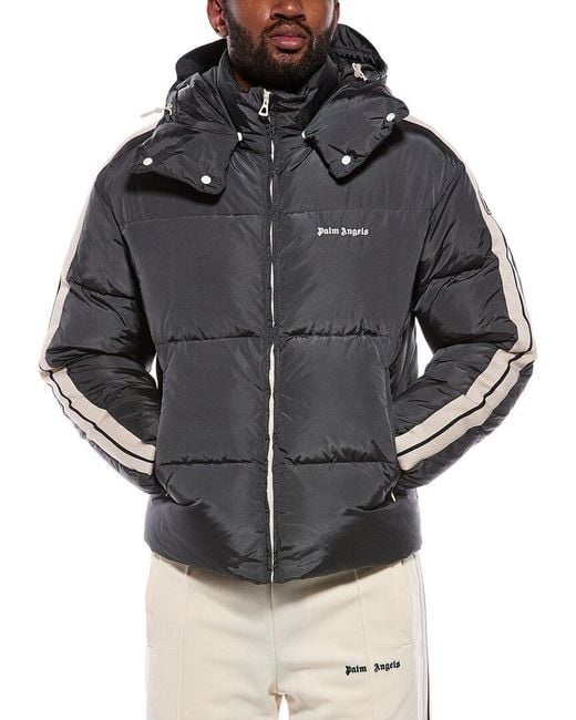 Palm Angels Gray Down Puffer Jacket for men