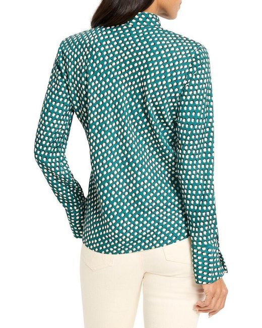 NIC+ZOE Blue Petite Shadow Dot Top