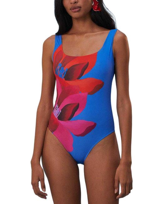 Farm Rio Red Watercolor Floral One-Piece