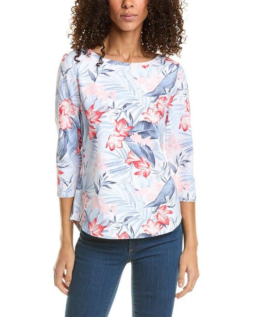 Tommy Bahama White Aubrey Delicate Flora Top
