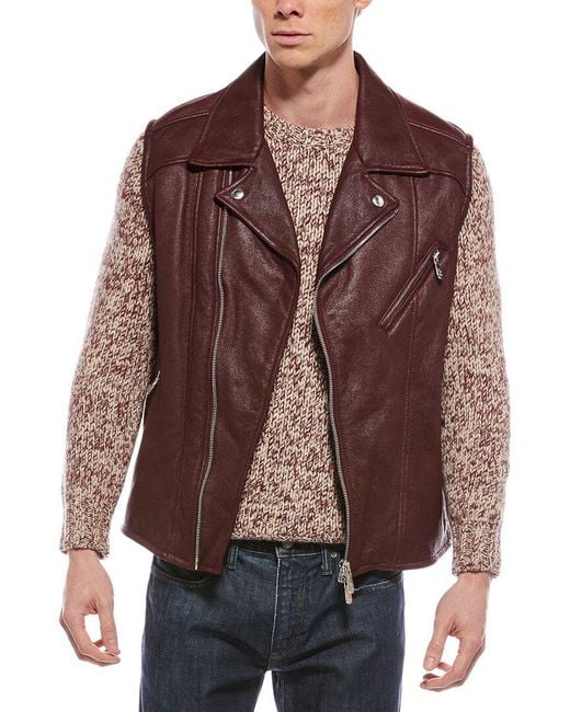 Brunello Cucinelli Brown Leather Vest for men