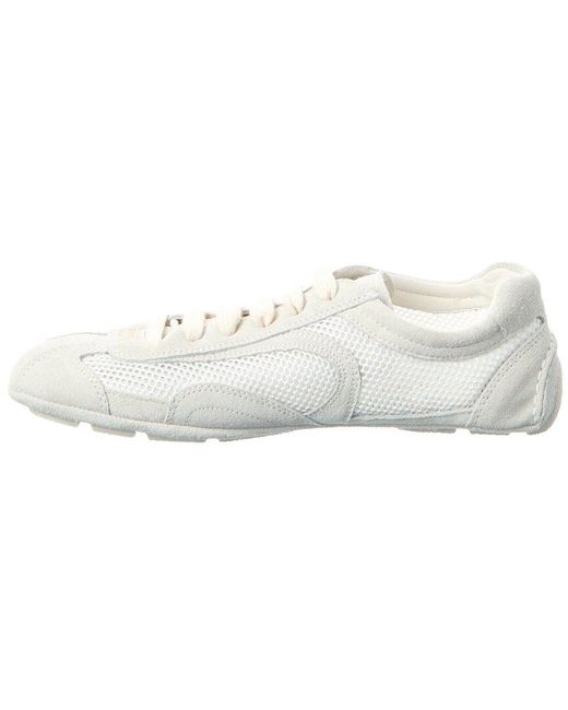 Prada White Montecarlo Re-Edition 2005 Suede & Mesh Sneaker