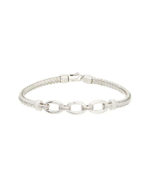 Meshmerise White 0.06 Ct. Tw. Diamond 18K Over Bangle Bracelet