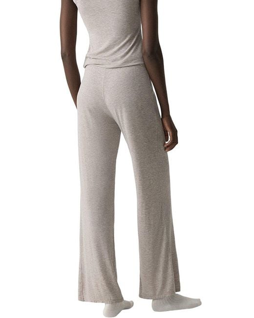 Theory Gray Fluid Wide Leg Pull On Pant