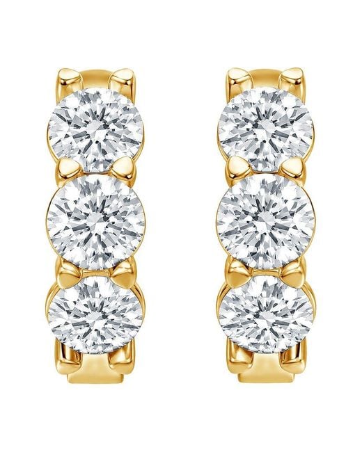 Lab Grown Diamonds Metallic 14K 2.00 Ct. Tw. Lab-Grown Diamond Hoop Earring