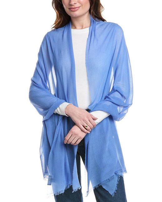 Bruno Magli Blue Cashmere-Blend Crinkle Wrap