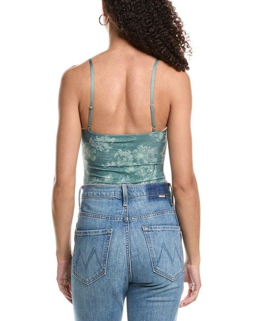 Free People Blue Printed Night Rhythm Bodysuit