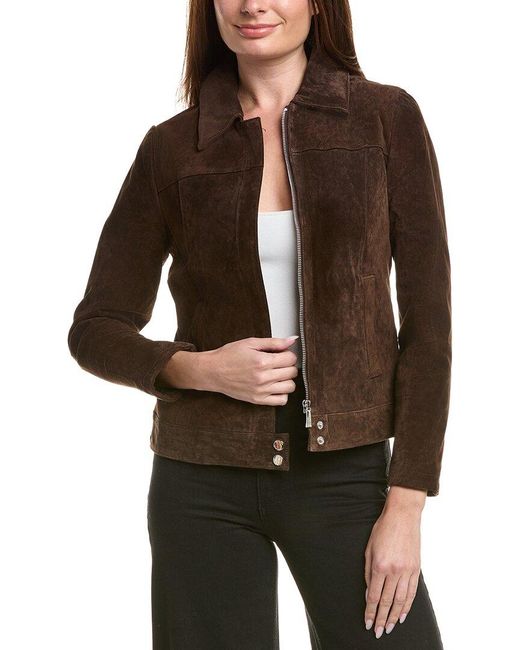 Nicole Miller Brown Suede Jacket