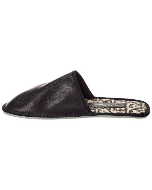 Ferragamo Brown Anchelo Leather Slipper for men
