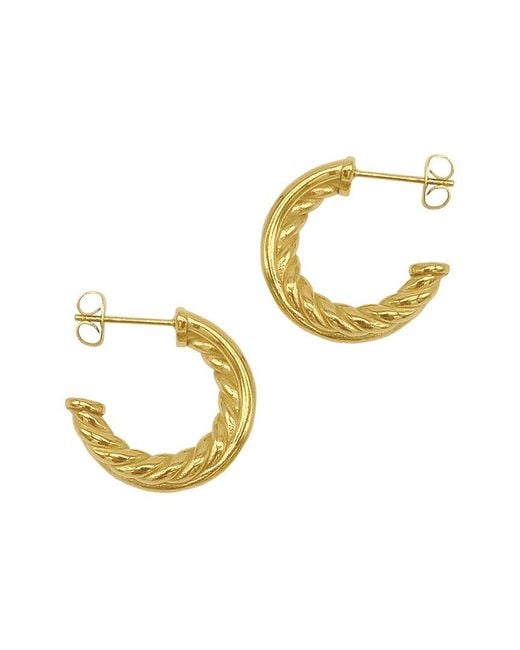 Adornia Metallic 14k Plated Cable Hoops