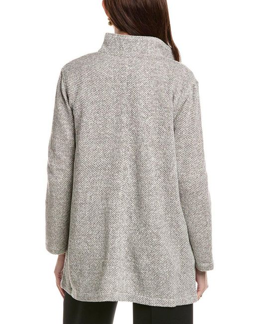 Eileen Fisher Gray Stand Collar Jacket
