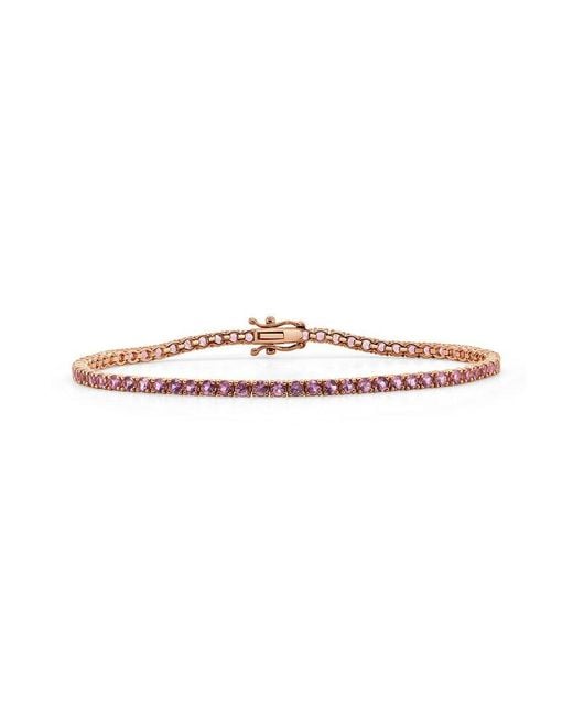 Sabrina Designs White 14k Rose Gold 4.00 Ct. Tw. Pink Sapphire Tennis Bracelet