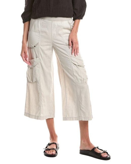 XCVI White Linen-Blend Cargo Pant