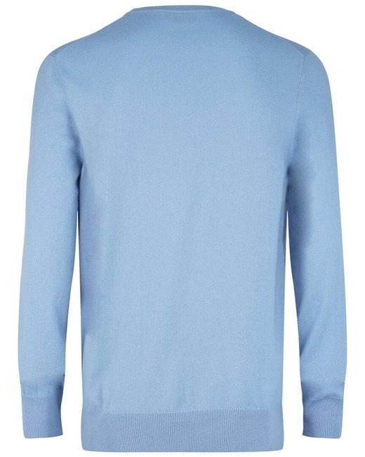 McQueen Blue Cashmere Skull Sweater for men