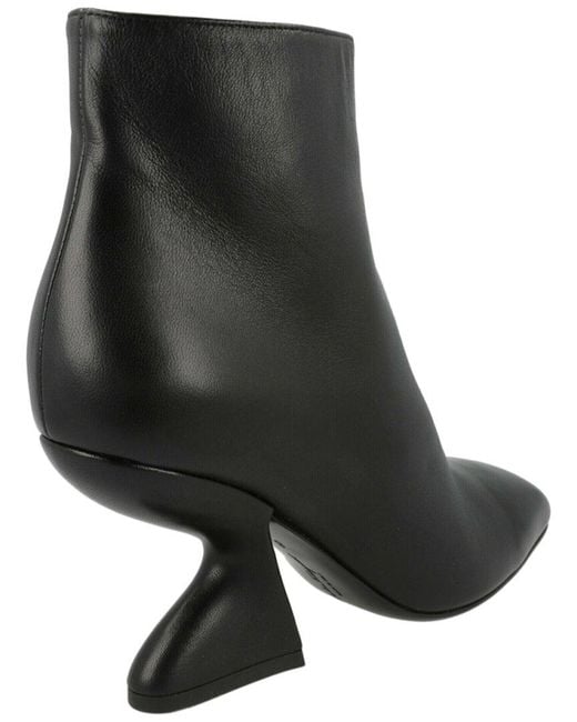 Ferragamo Black Sal Leather Bootie