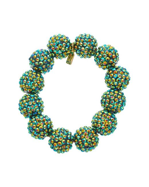 Kenneth Jay Lane Green Stretch Bracelet