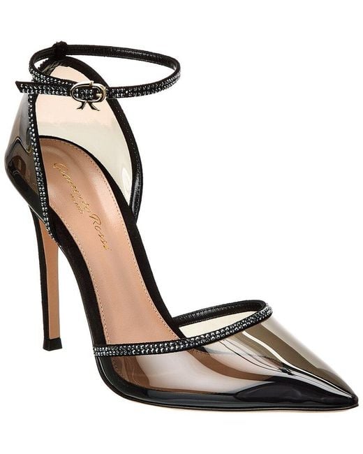 Gianvito Rossi Black Sabina Plexi Pump