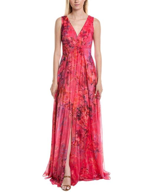 Rene Ruiz Red Chiffon Gown