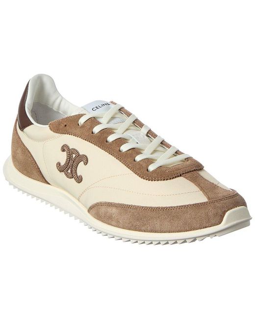 Céline White Racer Nylon & Suede Sneaker