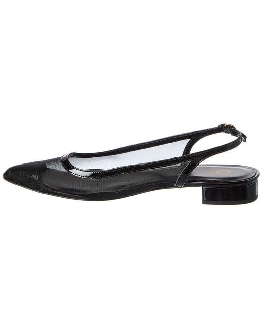 M by Bruno Magli Black Polina Mesh & Leather Slingback Pump